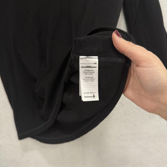 Smartwool Shirt Mens Large Black Merino 150 Base Layer Quarter Zip Thermal - Picture 5 of 10